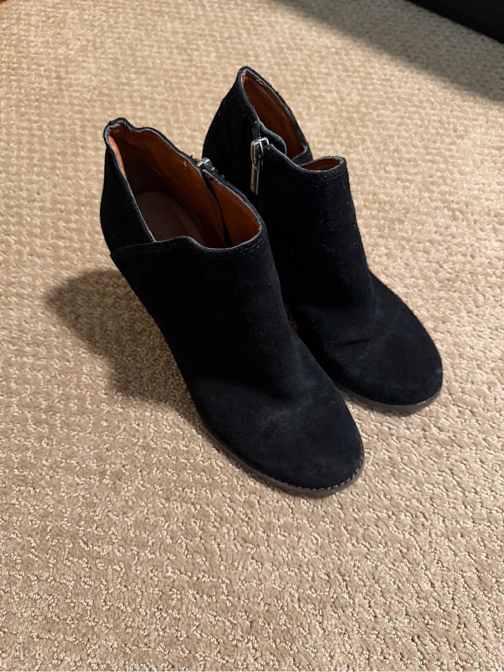 Lucky Brand Yakeera Black Suede Ankle Boots